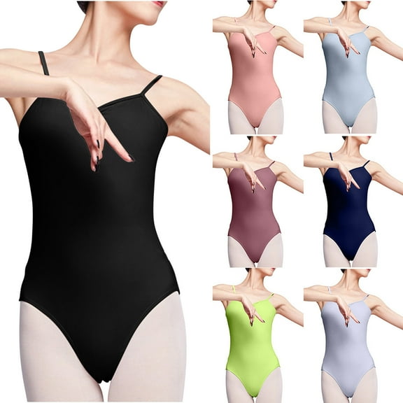 APEXFWDT Women's Camisole Leotard with Adjustable Straps for Ballet Dance Leotards Gymnastics Dance Cute Ballerina Adult Leotard Bodysuit