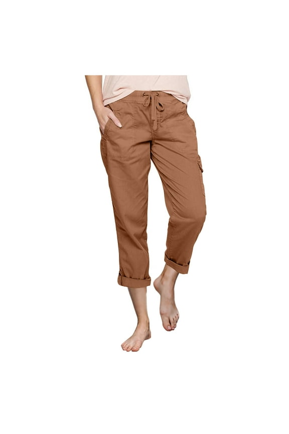 APEXFWDT Women's Cargo Pants Lightweight Quick Dry Outdoor Hiking Trousers Summer Casual Drawstring Athletic Tapered Pants with Pockets