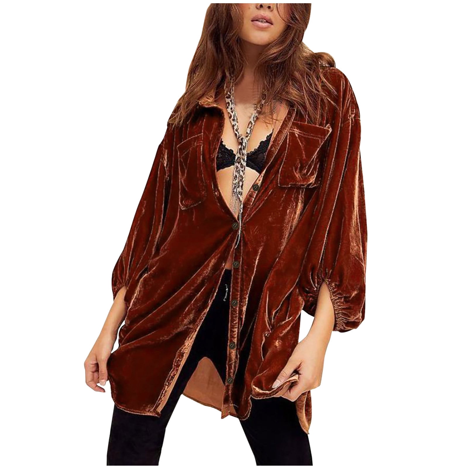 Oversized velvet shirt hot sale