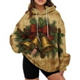 thumbnail image 1 of APEXFWDT Women's Christmas Sweatshirt - Snowman Print Light Fleece Hoodie Casual Pullover Festive Daily Wear,S,D, 1 of 5