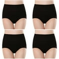 thumbnail image 1 of APEXFWDT Women's Cotton Underwear M-4XL,High Waisted Ladies Panties Full Coverage Briefs Comfy Soft Seamless Panties 4 Pack (Regular & Plus Size), 1 of 5