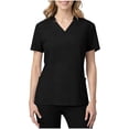 thumbnail image 1 of APEXFWDT Women's Curved V-Neck Scrub Tops with 2 Pockets,L,Black, 1 of 8