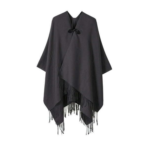 APEXFWDT Women's Elegant Shawl Wraps Soft Open Front Poncho Cape Sweater Casual Fringe Cardigan Shawls for Spring Fall Winter