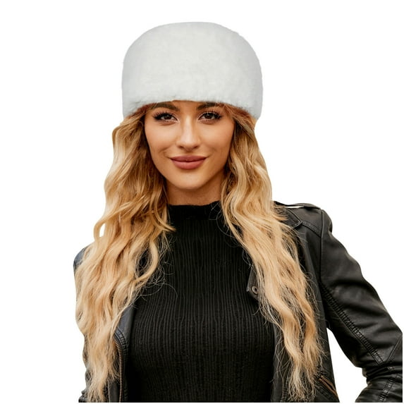 APEXFWDT Women's Faux Furry Hat Winter Beanie Fluffy Warm Cap Bucket Hat Fuzzy Fisherman Cap Beanie