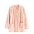 thumbnail image 1 of APEXFWDT Women's Flannel Bed Jacket Loungewear Coat Fleece Warm Winter Button-Down Sleep Jacket with Pockets,XL,Pink, 1 of 6