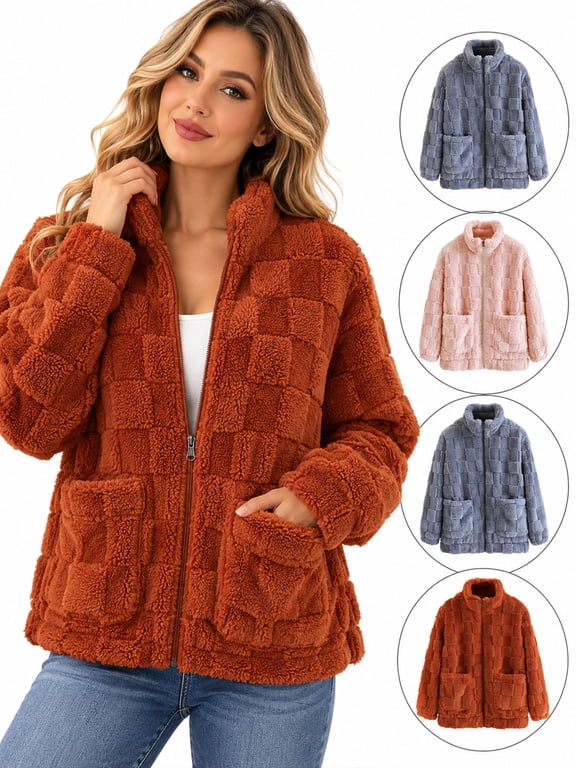 Women's Flannel Fleece Bed Jacket Loungewear Warm Winter Zip-Up Stand Collar Sleep Coat Homewear,XL,Blue