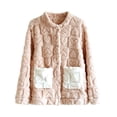 thumbnail image 1 of APEXFWDT Women’s Fleece Bed Jacket Button Down Color Block House Coat Sleeping Bed Jackets with Pockets, 1 of 8