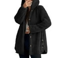 thumbnail image 1 of APEXFWDT Women's Fleece Hooded Jacket Button-Down Warm Winter Cardigan Outerwear Long Sleeve Lounge Wear,M,Black, 1 of 8