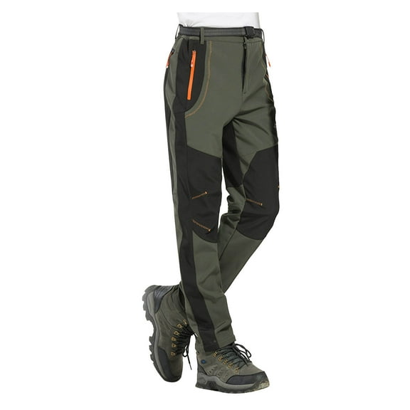 APEXFWDT Women's Fleece Lined Waterproof Insulated Softshell Pants Plus Size Outdoor Snow Ski Pants Winter Warm Hiking Mountain Pants M-4XL