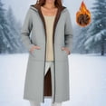 thumbnail image 1 of APEXFWDT Women's Fleece Long Hoodie Jacket Zip-Up Warm Casual Thickened Outerwear Sweatshirt for Fall/Winter Lounging & Grocery Runs,L,Gray, 1 of 8