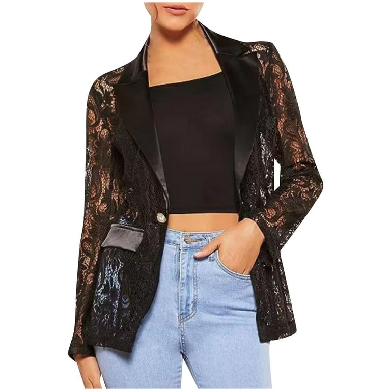 Slim-Fit Lace O-Neck Cropped Sleeve Coat Slim-Fit Lace O-Neck Cropped Sleeve Coat