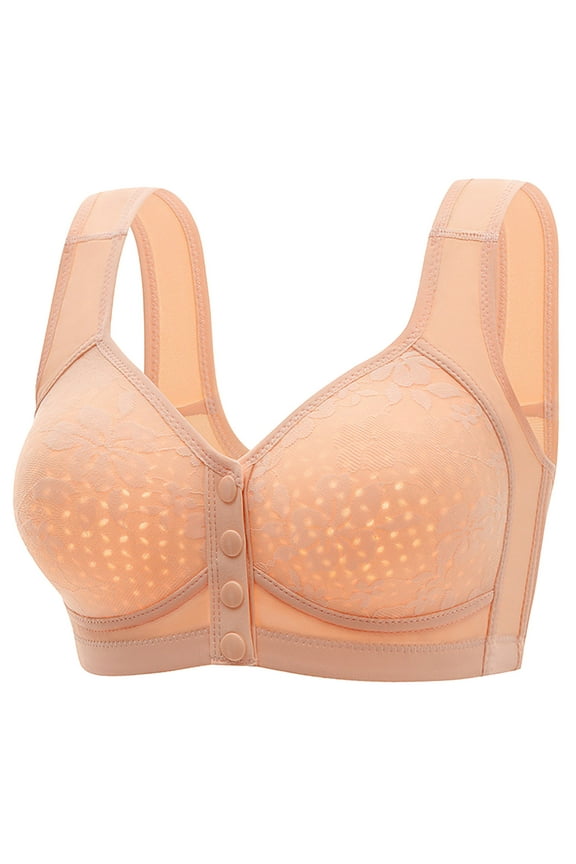 Women's Front Closure Full Coverage Bra - Plus Size Post-Surgery Bra with Wide Band Non-Slip Shoulder Straps