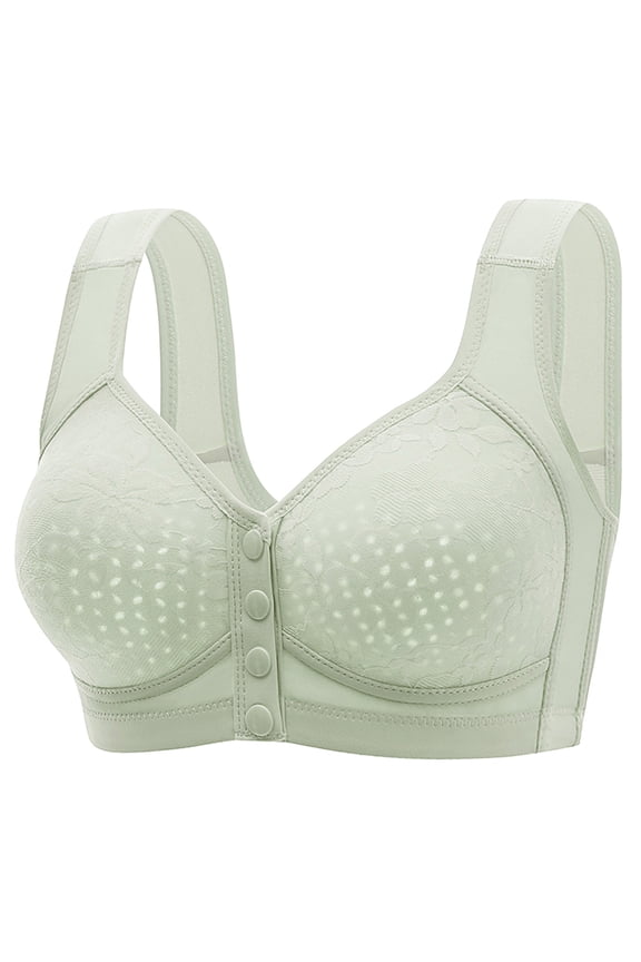 Women's Front Closure Full Coverage Bra - Plus Size Post-Surgery Bra with Wide Band Non-Slip Shoulder Straps