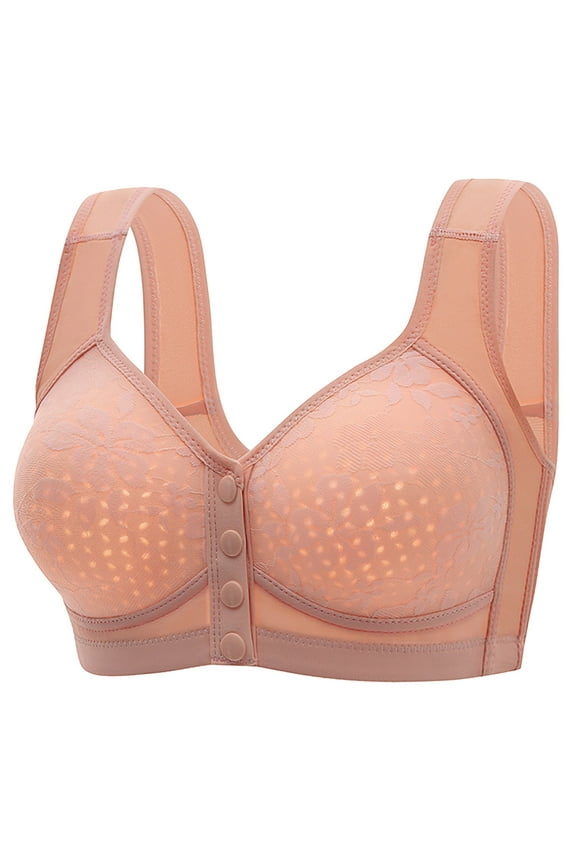 Women's Front Closure Full Coverage Bra - Plus Size Post-Surgery Bra with Wide Band Non-Slip Shoulder Straps