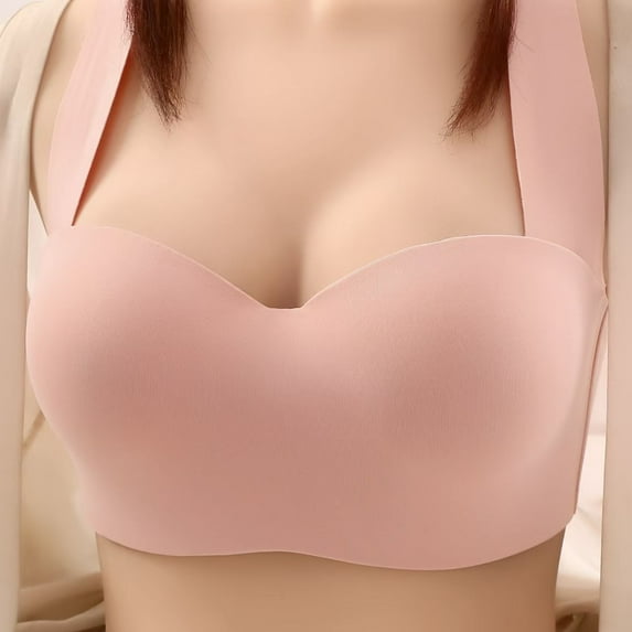 APEXFWDT Women's Full Bust Support Bra - Wide Band Wireless Bra with Side Support Panels Up to H Cup Sizes