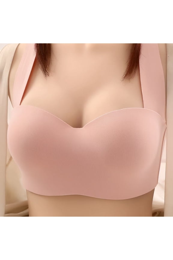 Women's Full Bust Support Bra - Wide Band Wireless Bra with Side Support Panels Up to H Cup Sizes