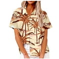 thumbnail image 1 of APEXFWDT Women's Hawaiian Button Down Shirts Casual Short Sleeve Floral Tropic Print Shirt Summer Beach Blouse Tunic Top, 1 of 5