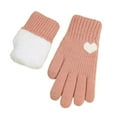 thumbnail image 1 of APEXFWDT Women's Heart Print Touchscreen Gloves Winter Fleece-Lined Knit Gloves, Cute Warm Handwear, 1 of 3