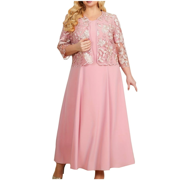 APEXFWDT Women's Knee Length Dress with Lace Cardigan Jacket