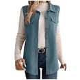 thumbnail image 1 of APEXFWDT Women's Lightweight Corduroy Vest - Collared Button-Down Sleeveless Casual Jacket for Spring Layering & Outdoor Picnics, 1 of 3