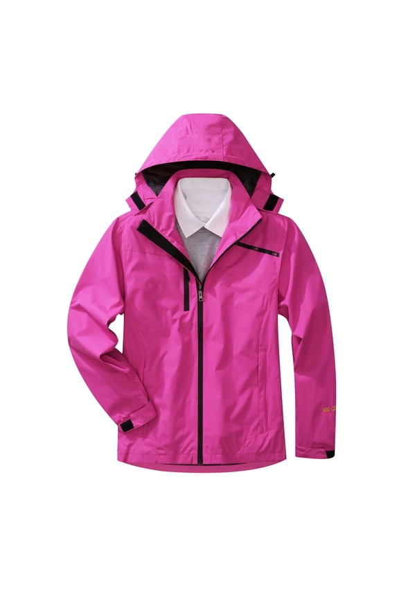 Women's Lightweight Hooded Hiking Jacket Softshell Windbreaker Waterproof Windproof Full Zip Pocktes Jacket Spring Fall Coat