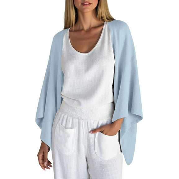 APEXFWDT Women's Linen Cardigan 3/4 Sleeve Loose Asymmetric Dolman Sleeve Cardigan Shawl Lightweight Casual Top,XXL,Gray
