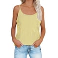 thumbnail image 1 of APEXFWDT Women's Linen Cotton Striped Cami Tops Crew Neck Sleeveless Summer Tank Tops,XXXL,Yellow, 1 of 7