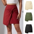 thumbnail image 1 of APEXFWDT Women's Linen Cotton Wrap Mini Skirt Knot High Waisted Summer Beach Skirt Casual Comfy A Line Beach Skort Skirt, 1 of 6