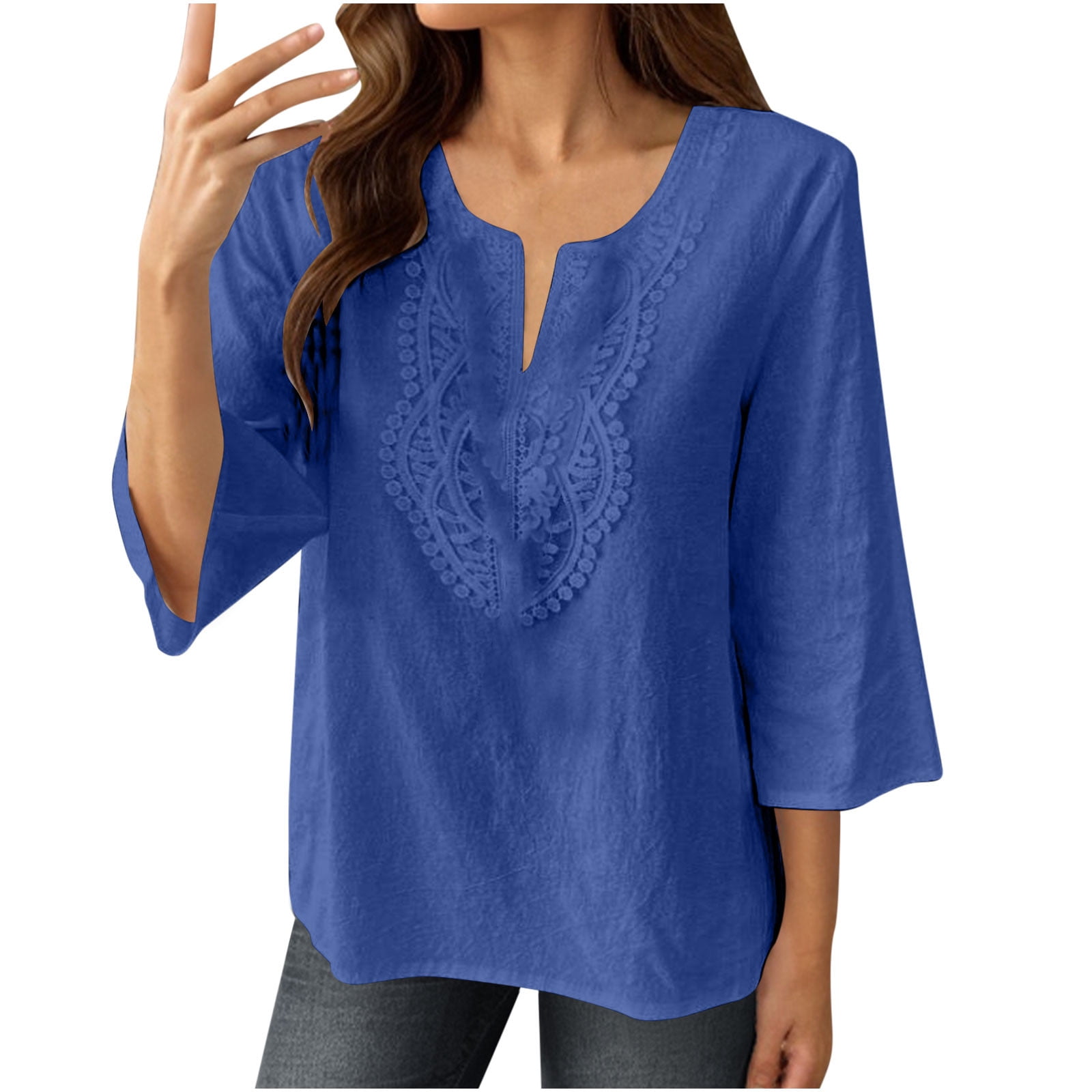 Lace Trim Sleeveless Summer Blouse