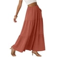 thumbnail image 1 of APEXFWDT Women's Long Maxi Skirt Casual High Waist A-Line Skirt with Pockets, Ruffle Tiered Beach Flowy Skirt for Summer,S,Watermelon Red, 1 of 6