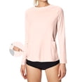 thumbnail image 1 of APEXFWDT Women's Multi-Color Sun Protection Tee Ice Silk Long Sleeve Athletic Top with Side Pockets & Moisture Control，L,Pink, 1 of 9