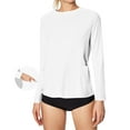 thumbnail image 1 of APEXFWDT Women's Multi-Color Sun Protection Tee Ice Silk Long Sleeve Athletic Top with Side Pockets & Moisture Control，L,White, 1 of 9