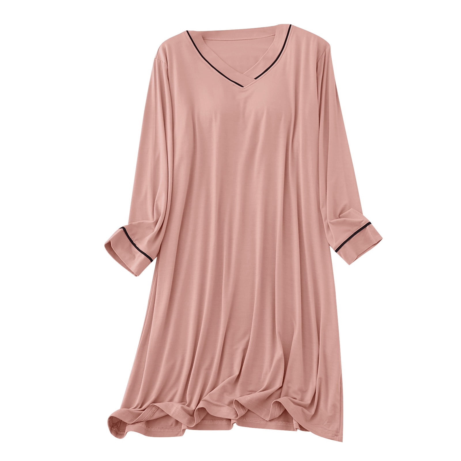 APEXFWDT Women's Nightgown with Built in Shelf Bra Long Sleeve Soft