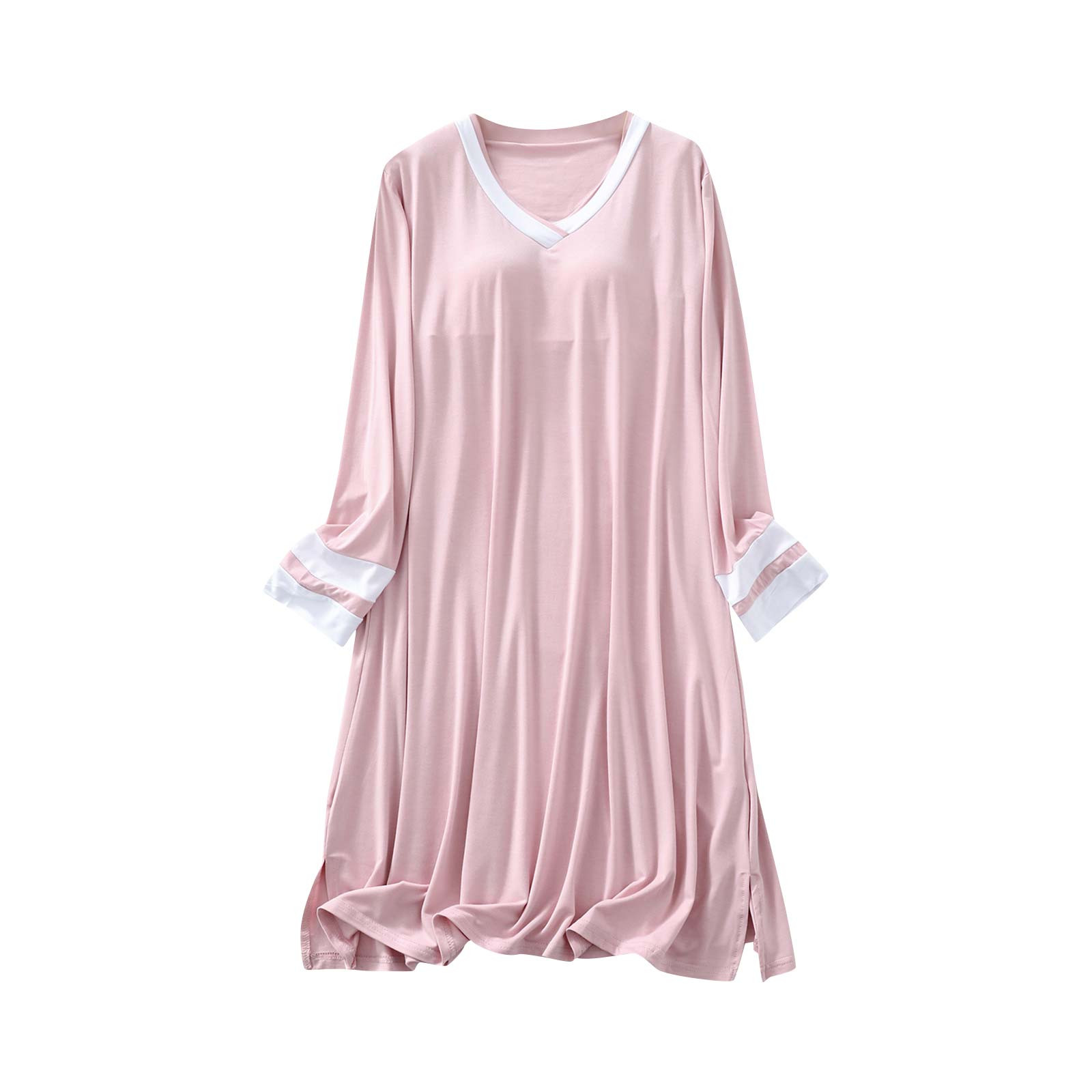 APEXFWDT Women's Nightgown with Built in Shelf Bra Long Sleeve Soft