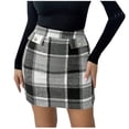 thumbnail image 1 of APEXFWDT Women's Plaid Mini Skirt High-Waisted Short Skirt with Back Zipper, Cute Casual Fashion Outfit,M,Black, 1 of 8