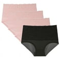 thumbnail image 1 of APEXFWDT Women’s Plus Size Lace Panties High Waisted Lightweight Stretch Underwear Full Coverage Ladies Panties Tummy Control Briefs 4 Pack XXXXXL,Pink, 1 of 8