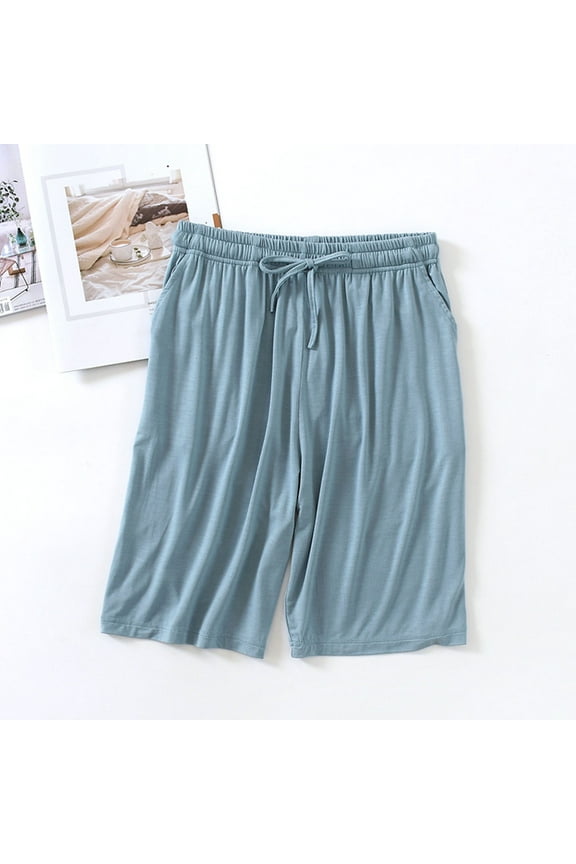 Women's Plus Size Sleep Shorts with Pockets - Modal Lounge Pants Elastic Waist 19'' Inseam Home Wear M-2XL