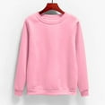 thumbnail image 1 of APEXFWDT Women's Plus Size Solid Crewneck Sweatshirt Relaxed Fit Long Sleeve Pullover with Ribbed Hem & Cuffs,XXL,Pink, 1 of 5