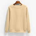 thumbnail image 1 of APEXFWDT Women's Plus Size Solid Crewneck Sweatshirt Relaxed Fit Long Sleeve Pullover with Ribbed Hem & Cuffs,XXXXL,Beige, 1 of 5