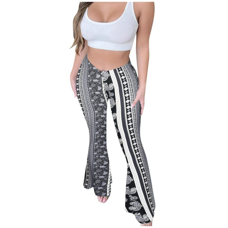 Boho stretchy bell bottom pants online