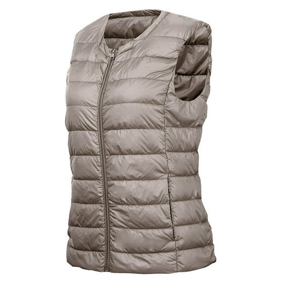 APEXFWDT Women's Puffer Vest Lightweight Zip-up Down Vest Casual Fall Winter Sleeveless Quilted Jacket Outwear for Women