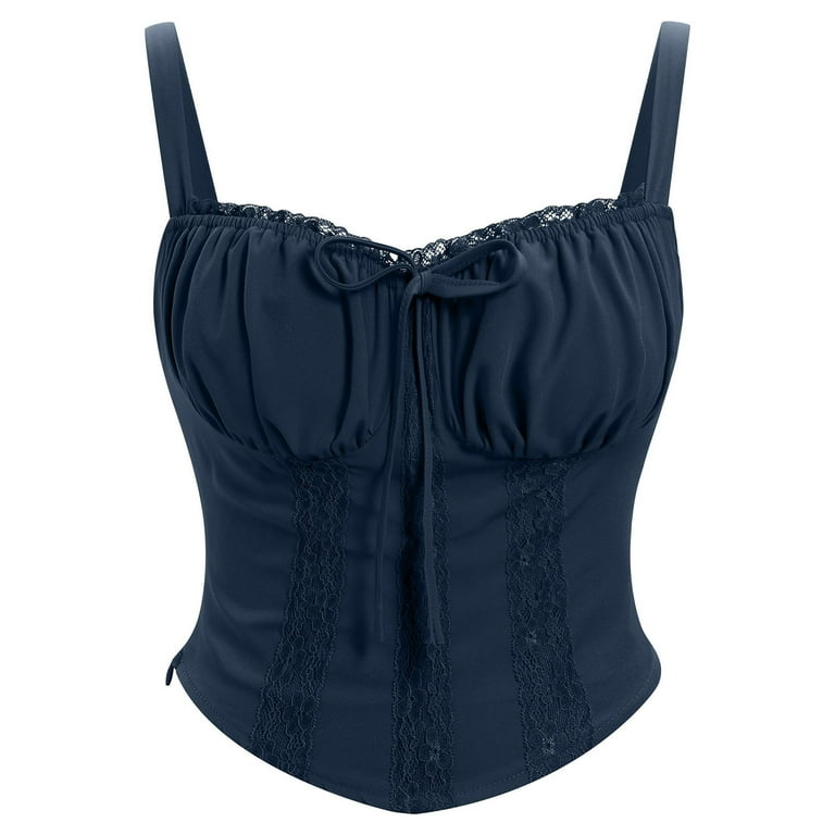 APEXFWDT Women's Renaissance Shirt Summer Ruched Bust Bustier