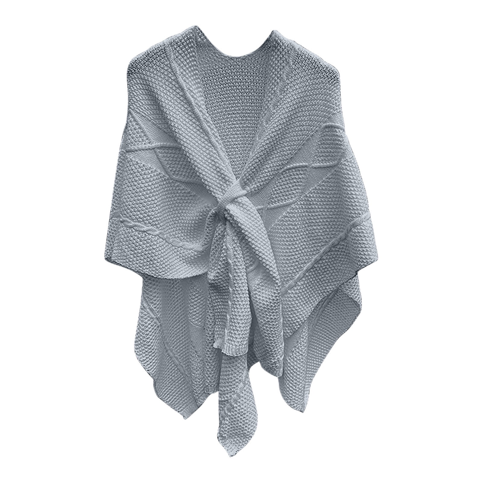 Warme Sjaal Wrap Poncho - Elegante Effen Kleur Open Vest Cape Coat Voor Dames