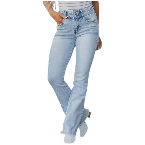 APEXFWDT Women's Stylish Flare Slim Bootcut Jean Low Waist Bell Bottom Stretchy Denim Pants for Women Trendy Jeans Pants