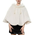 thumbnail image 1 of APEXFWDT Women's Winter Furry Shawl and Wrap Bridal Cape Scarf Wedding Party Custume Accessory Shawl Shrug, 1 of 4