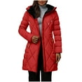 thumbnail image 1 of APEXFWDT Women's Winter Sherpa Hooded Coat Two-Way Zip Long Quilted Jacket Loose Warm Puffer Jacket Outerwear with Zip Pockets for Outdoor Strolls, 1 of 7