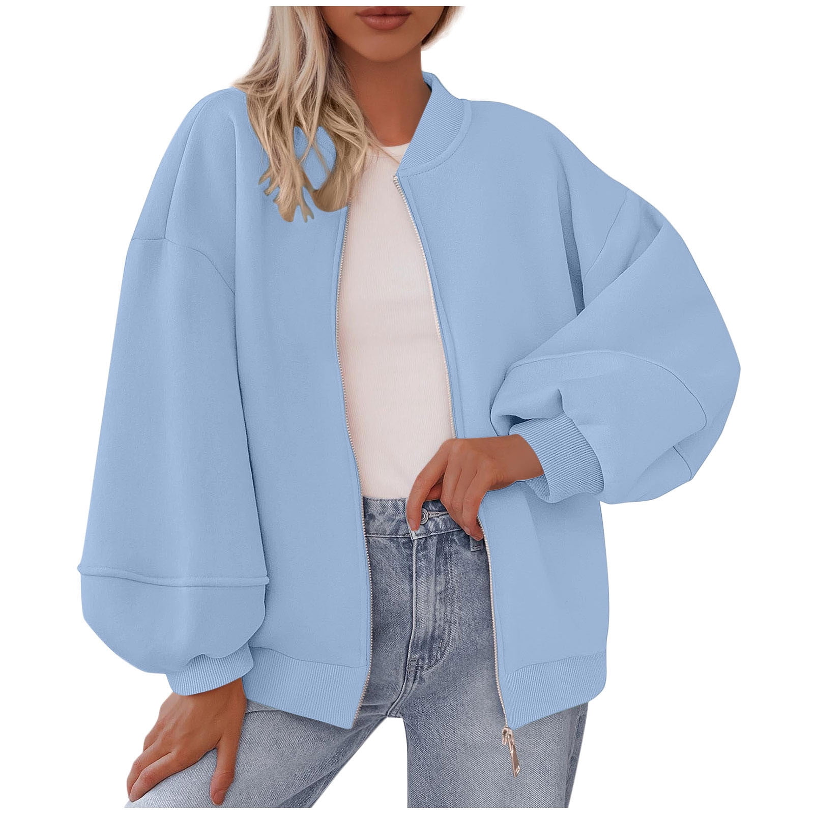 Zip Up Sweat Jacket With Collar main image 0