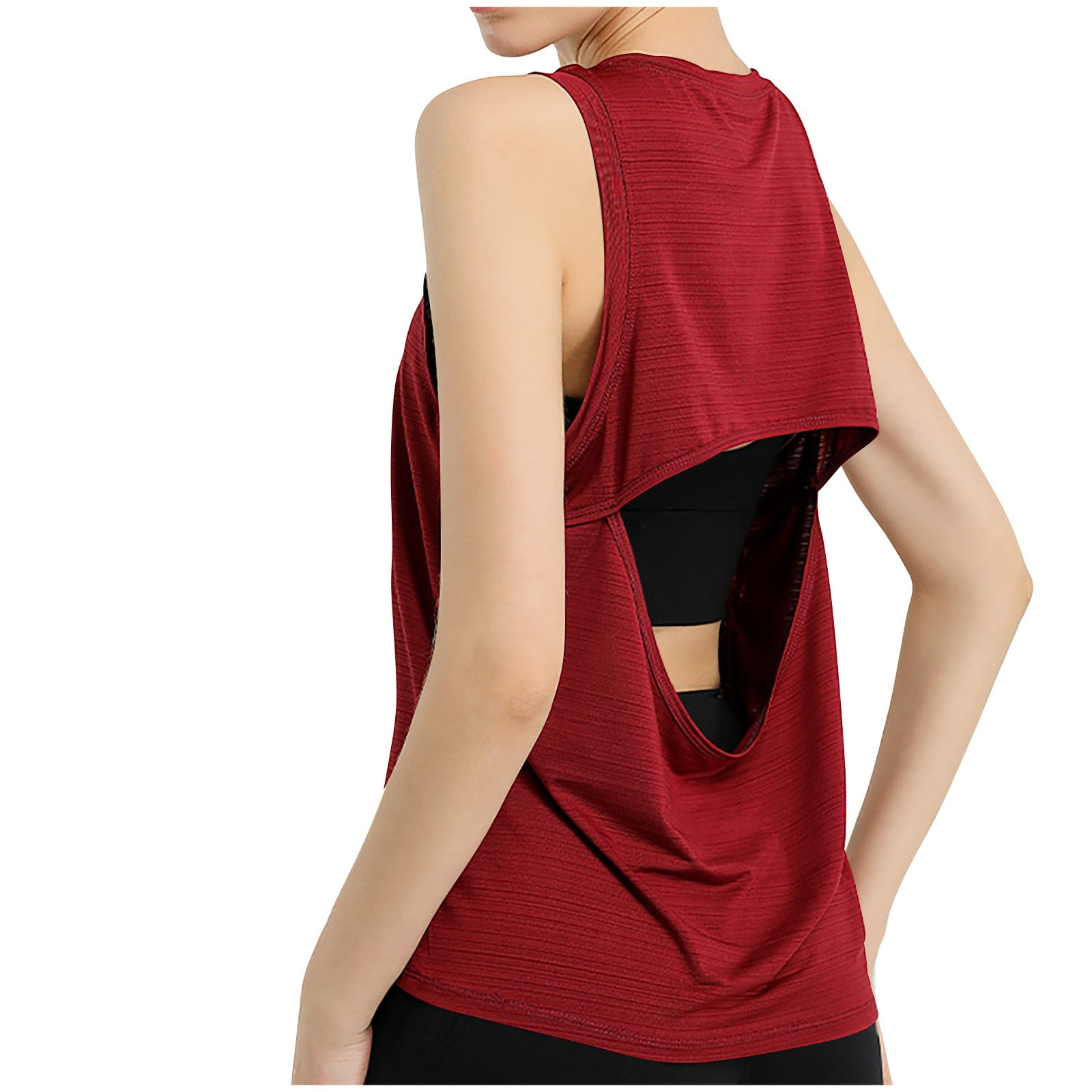 APEXFWDT Womens Backless Workout Tops Open Back Athletic Yoga Running