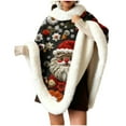 thumbnail image 1 of APEXFWDT Womens Christmas Cute Fleece Fuzzy Cape Poncho Coat Xmas Printed Pullover Poncho Cape Shawl Wrap for Fall Winter, 1 of 6