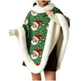 thumbnail image 1 of APEXFWDT Womens Christmas Cute Fleece Fuzzy Cape Poncho Coat Xmas Printed Pullover Poncho Cape Shawl Wrap for Fall Winter, 1 of 6